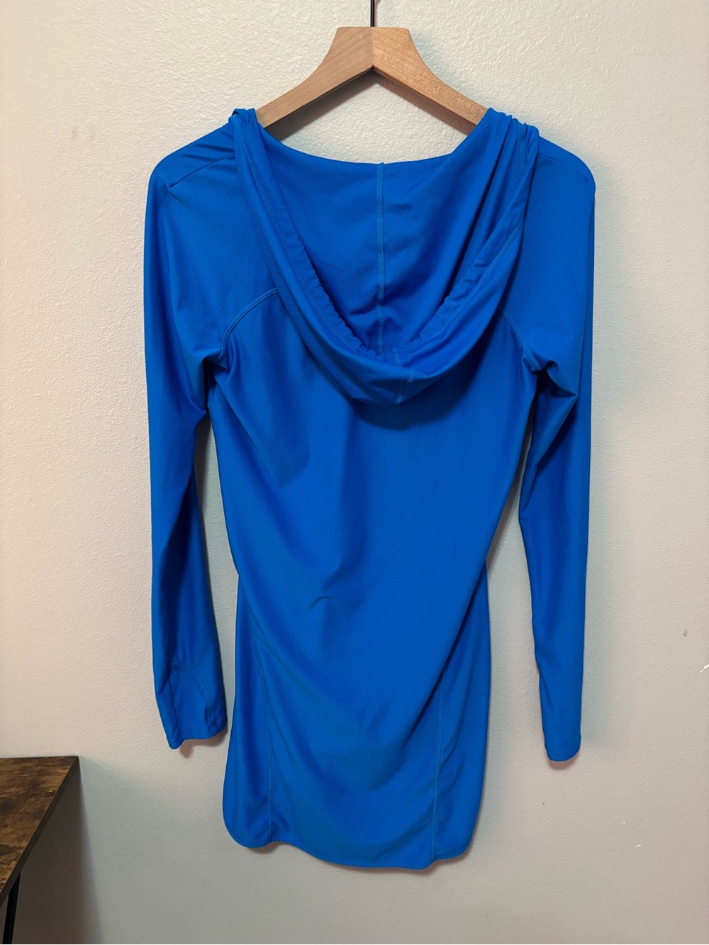 Athleta Blue Long-Sleeve Hooded Athletic Dress - Picture 3 of 5